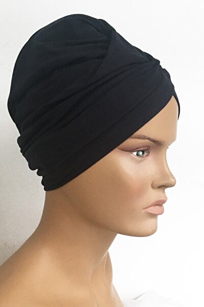 Vera Aura Ready Turban Bonnet Χτενισμένο Navy Blue Bonnet Cross Banded γυναικείο καπό Hijab