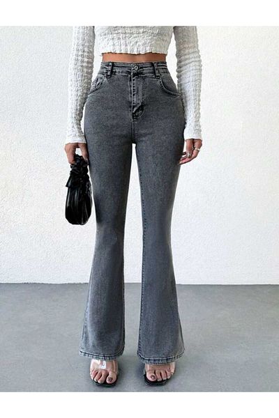 LİMABEL Nana Smoked Flare Leg Jeans Ψηλόμεσο Ισπανικό Τζιν