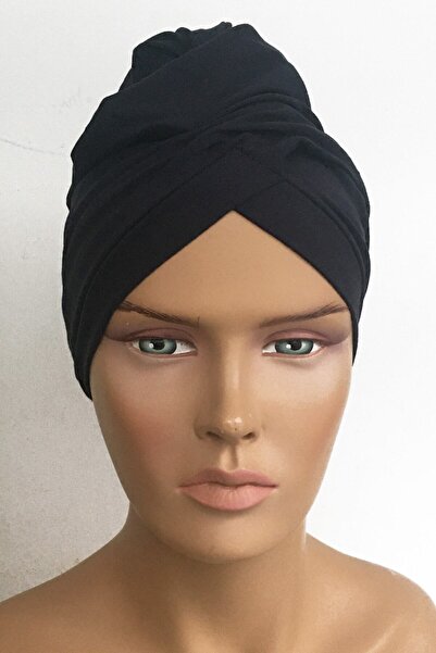 Vera Aura Ready Turban Bonnet Χτενισμένο Navy Blue Bonnet Cross Banded γυναικείο καπό Hijab