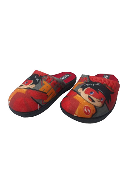 GEZER Boy's Orange-Red Children's Figured Indoor Slippers