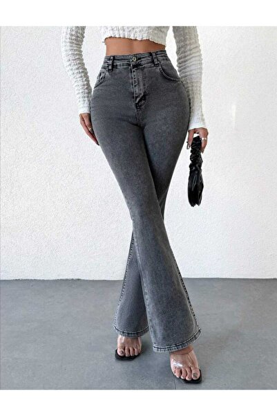 LİMABEL Nana Smoked Flare Leg Jeans High Waist Spanish Jeans