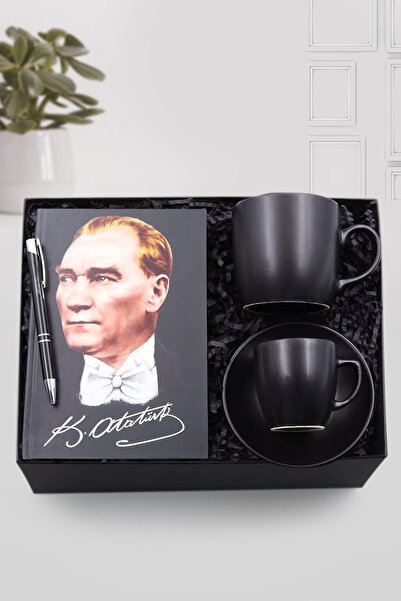 Trendmiya Siyah Tükenmez Kalem & Mustafa Kemal Atatürk Resimli Defter & Siyah...
