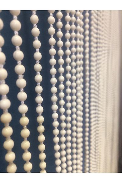 özdeğer home 85x235cream 1cm Spacing Chain Curtain Wooden Door Curtain Flapper Curtain Door Ornament Bead Curtain