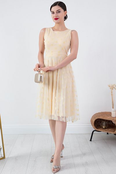 PULLIMM ZERO SLEEVE ROUND NECK DRESS 13403