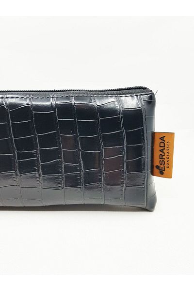 ESRADA Faux Leather Black Sunglasses Case