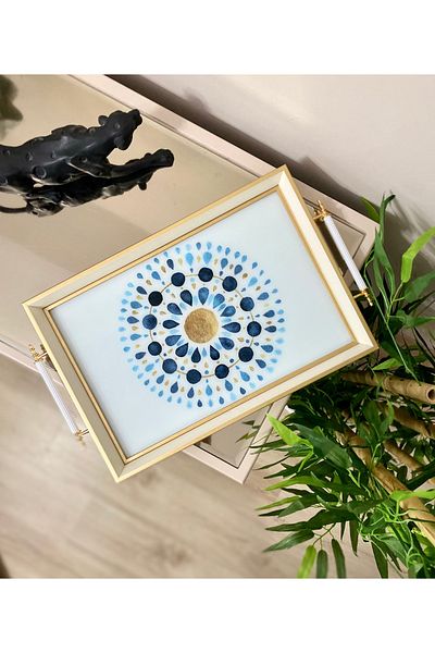 Sillage Home Luxury Tea Tray Large Size, Tea Coffee Presentation Tray, Dowry Tray