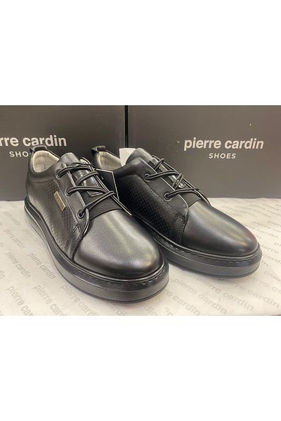 Pierre Cardin 9701 МЪЖКИ ЕЖЕДНЕВНИ ЧЕРНИ ОРТОПЕДИЧНИ САЛОНЧЕТА ВЪНШНА ЧАСТ ОТ ЕСТЕСТВЕНА КОЖА