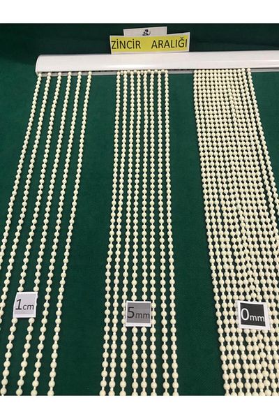 özdeğer home 85x235cream 1cm Spacing Chain Curtain Wooden Door Curtain Flapper Curtain Door Ornament Bead Curtain