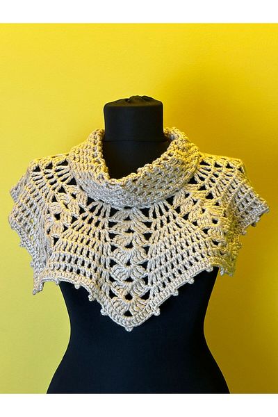 Gönülden Tasarım HAND KNITTED WOMEN'S BOLERO NECK COLLAR APPAREL ACCESSORY CREAM COLOR