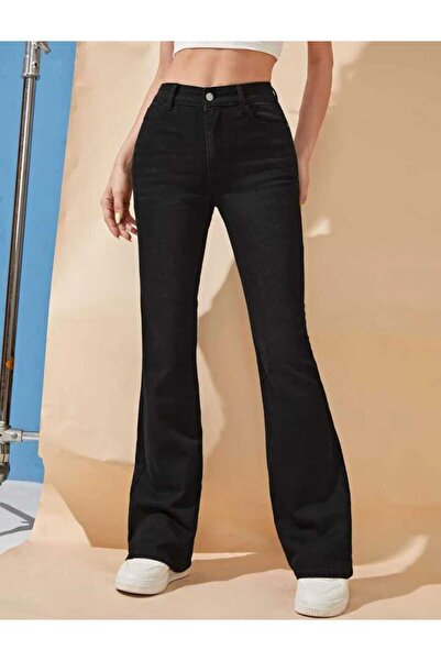LİMABEL Black Flared Leg Jeans High Waist Flared Jeans