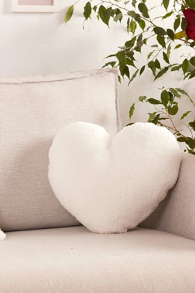 Sarah Anderson Amour Heart Pillow White
