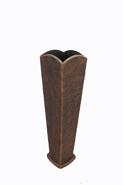 HobiMax 55 cm Decorative Wooden Italian Paint Copper Antique Vase