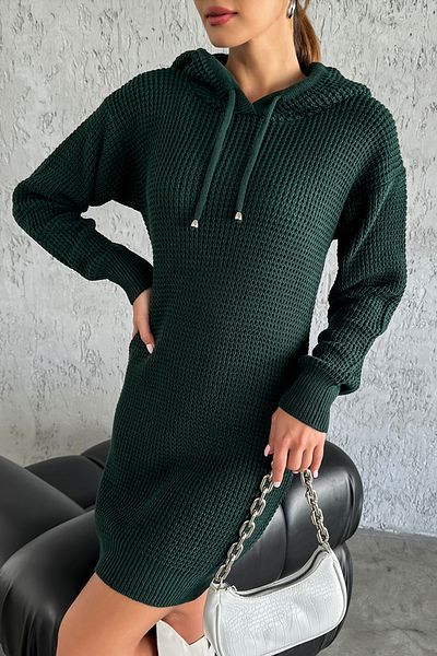 nosia fashion Rochie-tunica din tricot cu glugă cu mânecă lungă