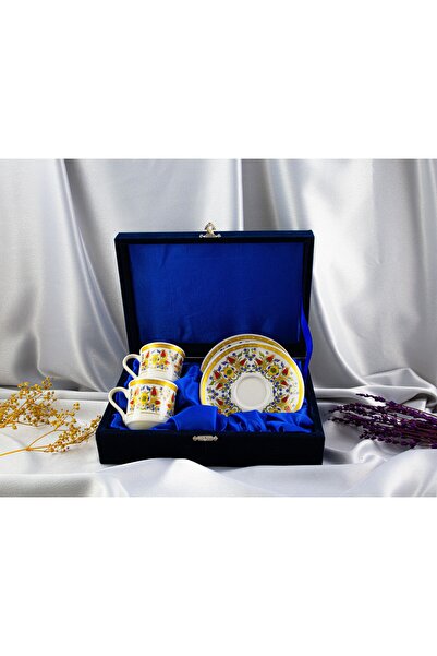 Kütahya Serigrafi GOLDEN STAR 2-PIECE PORCELAIN CUP SET FNC0108