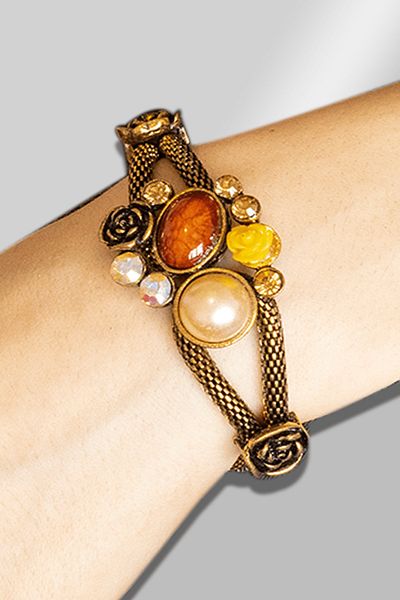 Tesbih Atölyesi Certified Fox Tail Model Rose Pearl - Orange Agate Stone Bracelet (Adjustable)