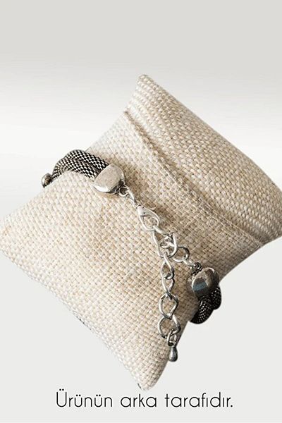 Tesbih Atölyesi Certified Fox Tail Model Tiger Eye - Pearl Stone Bracelet - Adjustable