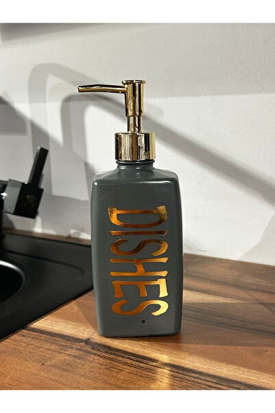 SİHİRLİ AYAKLAR CERAMIC LIQUID SOAP HOLDER WHITE BLACK GREEN METALLIC COLOR PRINTED MATTE COLOR