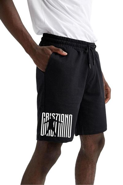 BENROMA CRISTIANO PRINTED BLACK MEN'S SHORTS