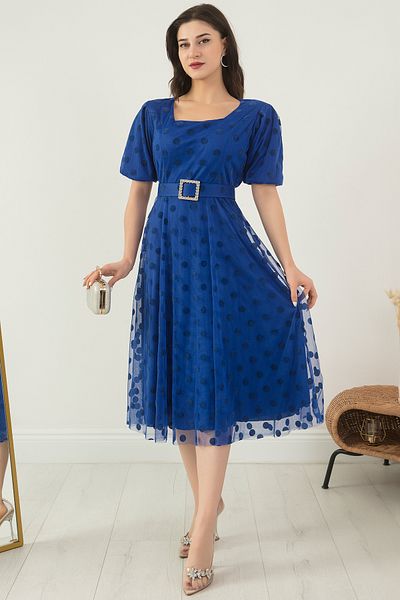PULLIMM Square Neck Watermelon Sleeve Dress 13402