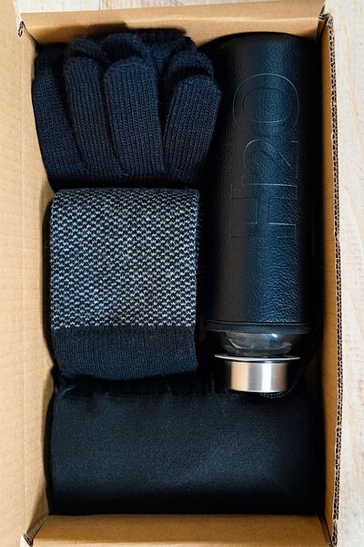 Huge Home Black Scarf Gloves Gift Set - Gift for Boyfriend - Gift for Boy Lover