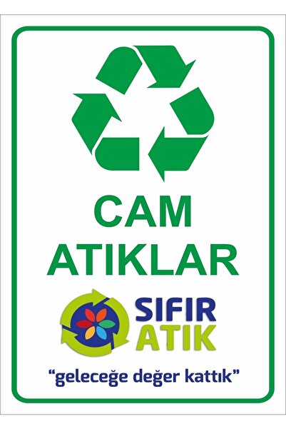 Pass Pano Sıfır Atık Kutusu Sticker Etiket 25x35 Cm Cam Atıklar