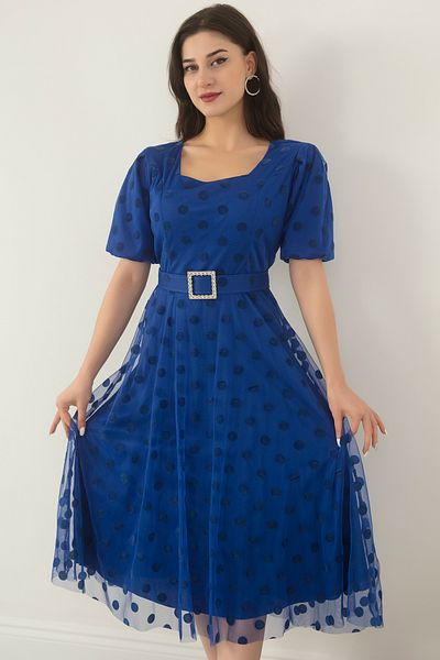 PULLIMM Square Neck Watermelon Sleeve Dress 13402