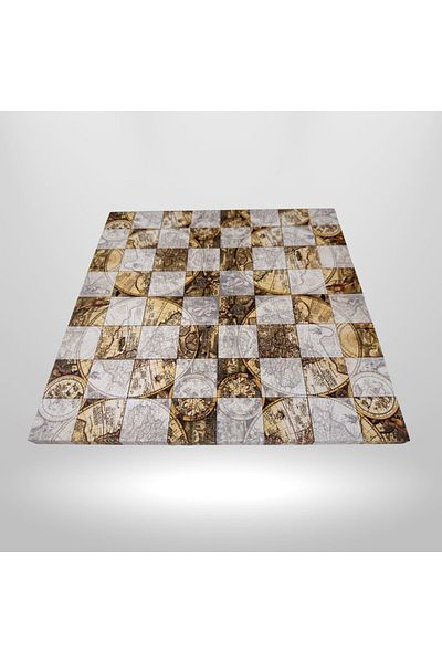 Metalicraft MC03 Metalicraft Premium Metal Chess Set - Maped Leather Board - Handmade Antique Metal Stones