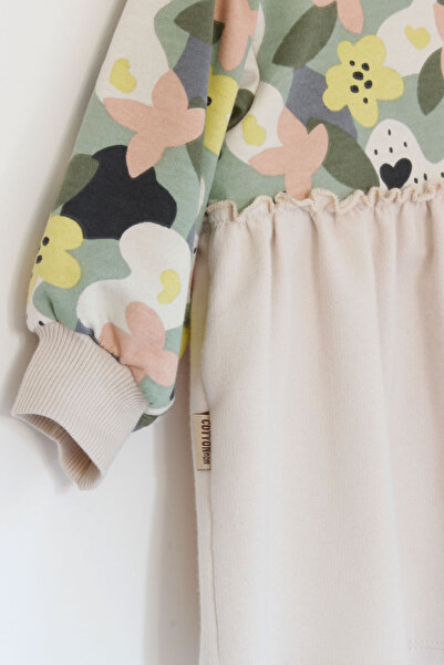 YUMURCAKEVİ Kız Bebek Elbise Balon Kol Bebek Elbisesi Kız Çocuk Pamuklu Elbise Kışlık Çocuk-Bebek Elbise