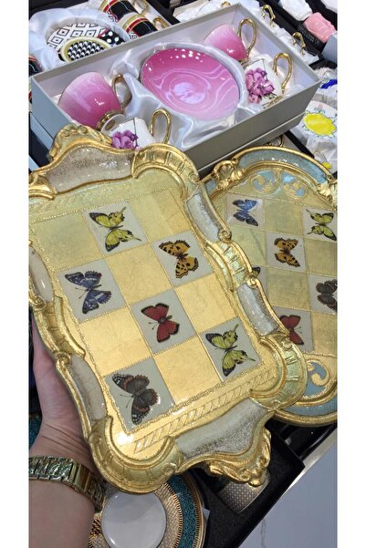 LM صينية خشب الورد الإيطالية الأصلية لشخصين أو شخصين