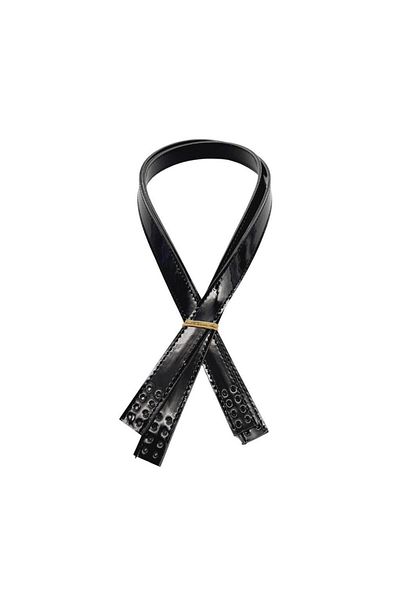 angel çanta aksesuar Αξεσουάρ Angel Bag Λουστρίνι 80x2 cm Ραμμένη διπλή λαβή τσάντας Μαύρο Χρώμα