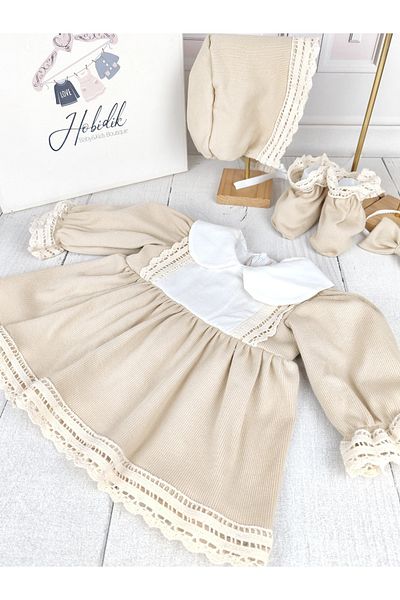 Hobidik Brown Camisole Fabric Dress Set