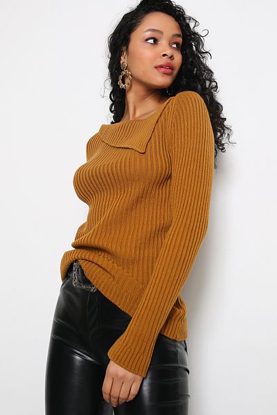 AVORWE Pulover din tricot cu guler batistă