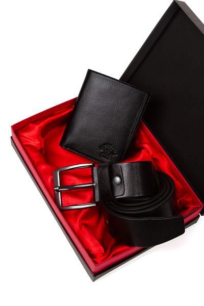 Newish Men's Special Gift Boxed Stylish Genuine Leather Belt Wallet Set of 2