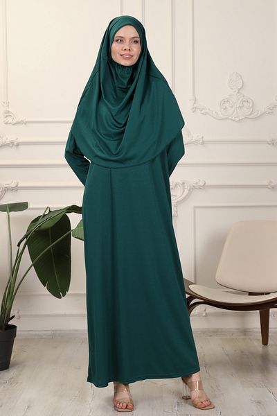 Transacoustic Emerald One-Piece Easy-to-Use Prayer Dress with Headscarf