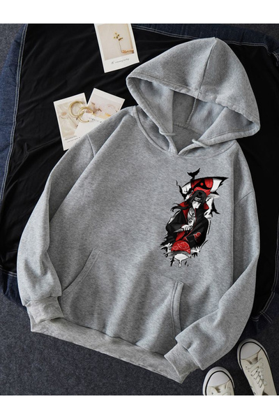 donamod Hanorac cu glugă cu glugă, unisex, gri, cu design special