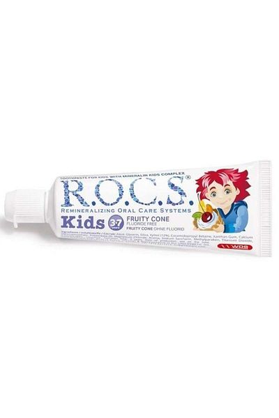 R.O.C.S. Florid-Free Toothpaste with Fruit Cone Taste for Kids Age 3-7 for Children 35ml