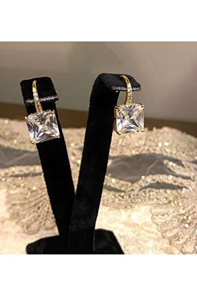 BF AKSESUAR BAGET TAŞLI GOLD ÇELİK KÜPE