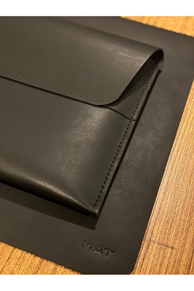 MAT Deri حافظة Matebook D 15 Huawei مقاس 15.6 بوصة متوافقة مع حقيبة حمل مصنوعة يدويًا من الجلد الطبيعي باللون الأسود