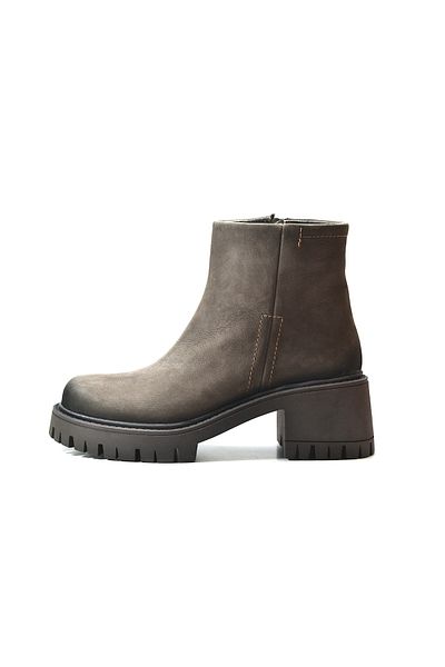 Beety Γυναικείες μπότες 804 Γνήσιο Δερμάτινο Nubuck Καφέ Χοντρή Σόλα