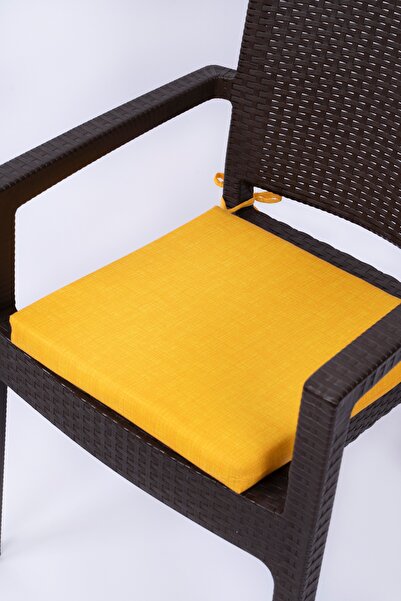 ALTINPAMUK Yellow Elsa Sponge Chair Cushion with Laces 40x42 Cm