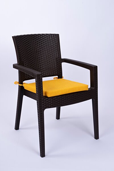 ALTINPAMUK Yellow Elsa Sponge Chair Cushion with Laces 40x42 Cm