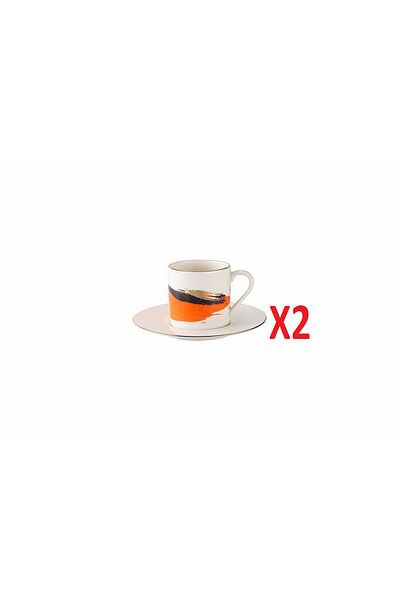 Porland Dash Pattern Coffee Cup with Saucer 90cc 2 pcs 04ALM008282