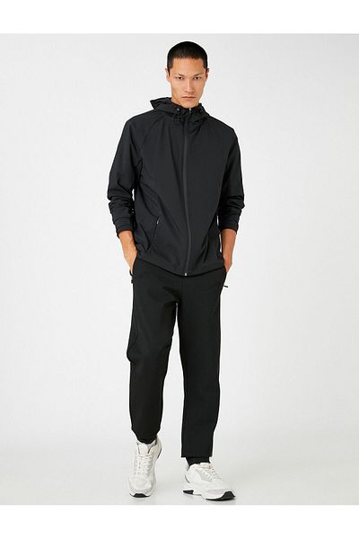 Koton Basic Oversize Sports Jacket with Hooded Zipper Detail