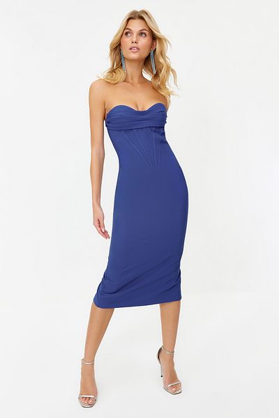 Trendyol Collection Stylish Woven Evening Dress - Saks Corset Detailed TPRSS24EL00070