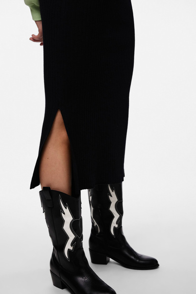 PIECES Pccrısta Hw Midi kötött szoknya Noos Bc