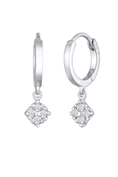 ELLI Ohrringe Creolen Diamant (0,28 ct.) Anhänger 925 Silber