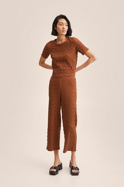 MANGO Brown Women's Trousers 27047739