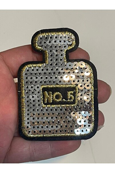 Gönülden Tasarım 8x5 cm peglanjiva nalepnica u obliku bočice parfema sa šljok...