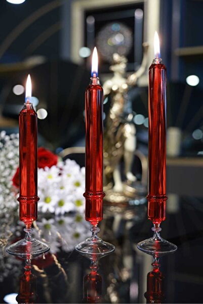 İnfinite Beauty Desing Dekoratif Şamdan Serisi Cam Kandil 3'lü