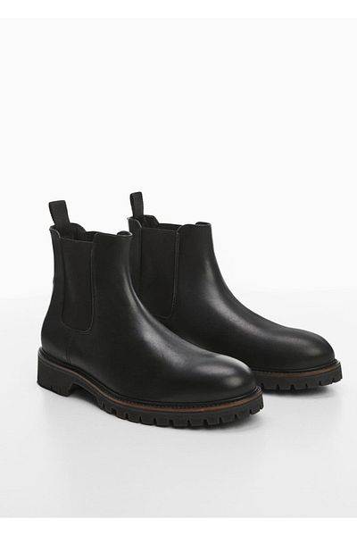 MANGO Man Leather Chelsea Boots - Thick Soled